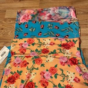 Lot 3 Medium LuLaroe Azure Skirts Aline, ladybug, floral, roses, tie dye